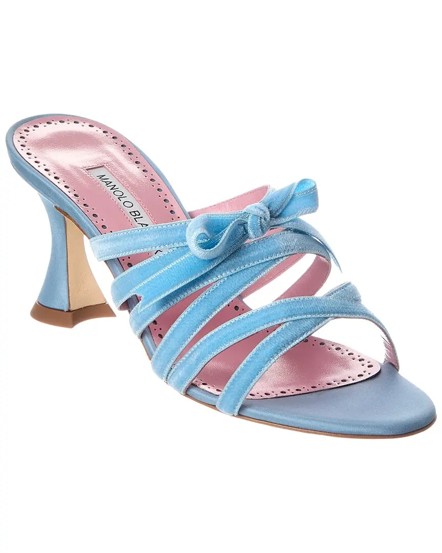 Manolo Blahnik Clementel 80 Velvet Sandal