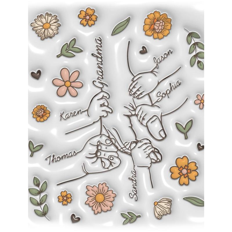 Personalized [SEND CUSTOM VIA MESSENGER] Nana Holding Kids' Hands 3D Insulated Mug, Holding Kid Hands Mom Mimi Mug, Mug For Gigi Mom, Custom Kid Names Hand Mug, Nana Mug