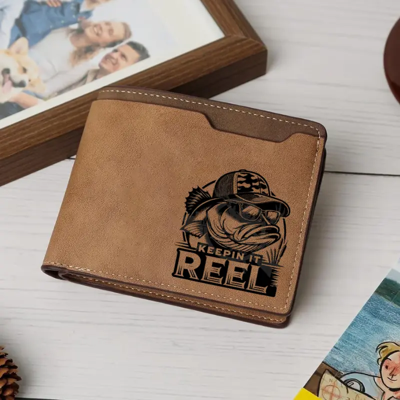 KEEPIN IT REEL Camo Deer Leather Wallet,  Hunting Style Outdoor Wallet for Men,Hunting Camo Deer Wallet,  Rugged Outdoor Style Men’s Wallet
