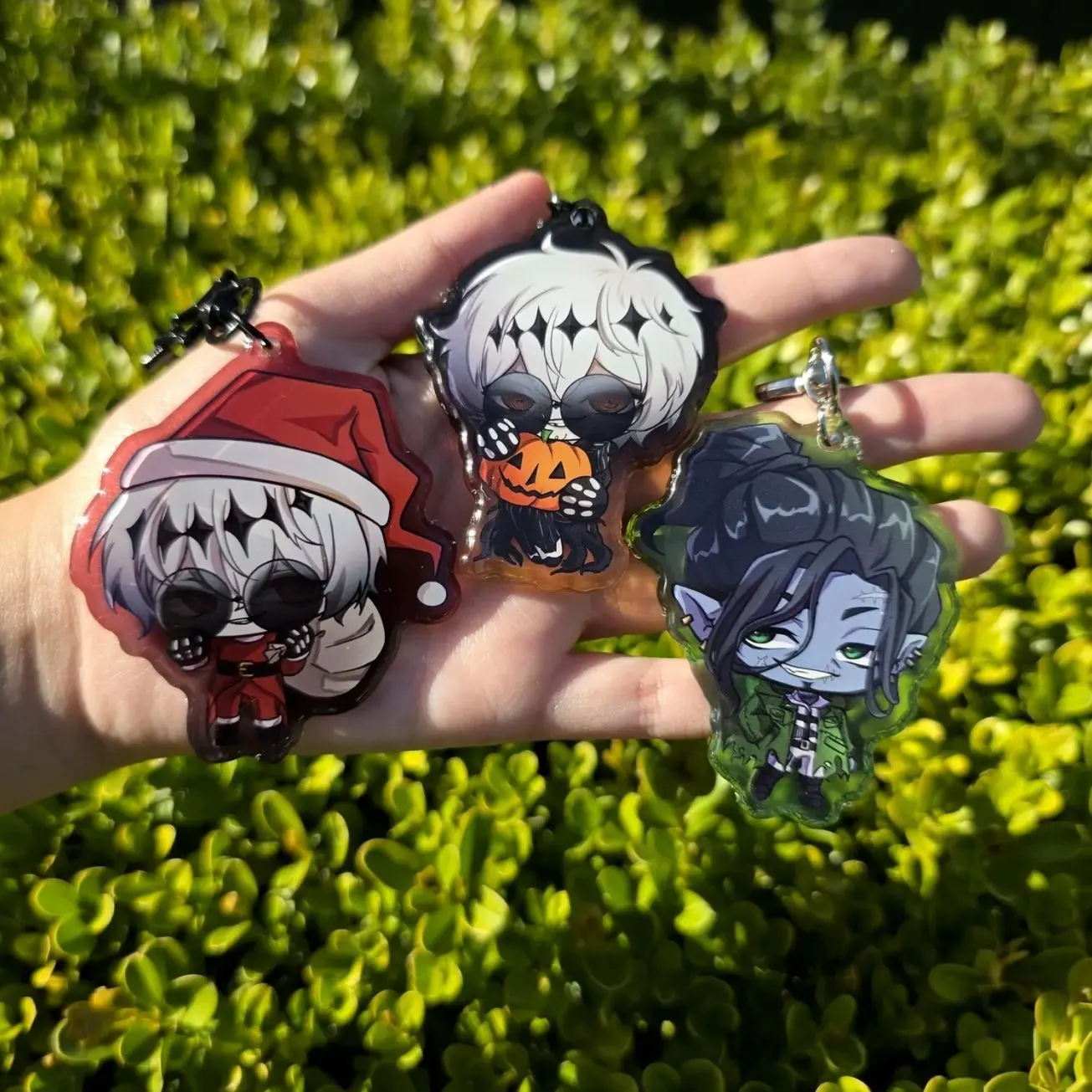 3 ops Skully and Swing Acrylic Keychains Gifts