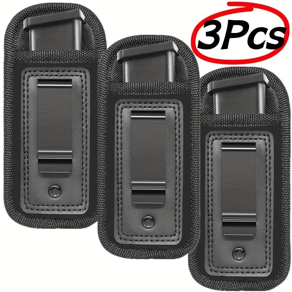 3-Pack leg Magazine Holster - Universal 9mm/.40 Cal Mag Pouch with Metal Belt Clip, Durable Nylon Mag Carrier for Concealed Carry & EDC