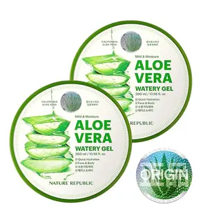 Nature Republic New Smoothing Moisture Aloe Vera Gel 92 Percent Korean Cosmetics, 10.56 Fluid Ounce-2pc