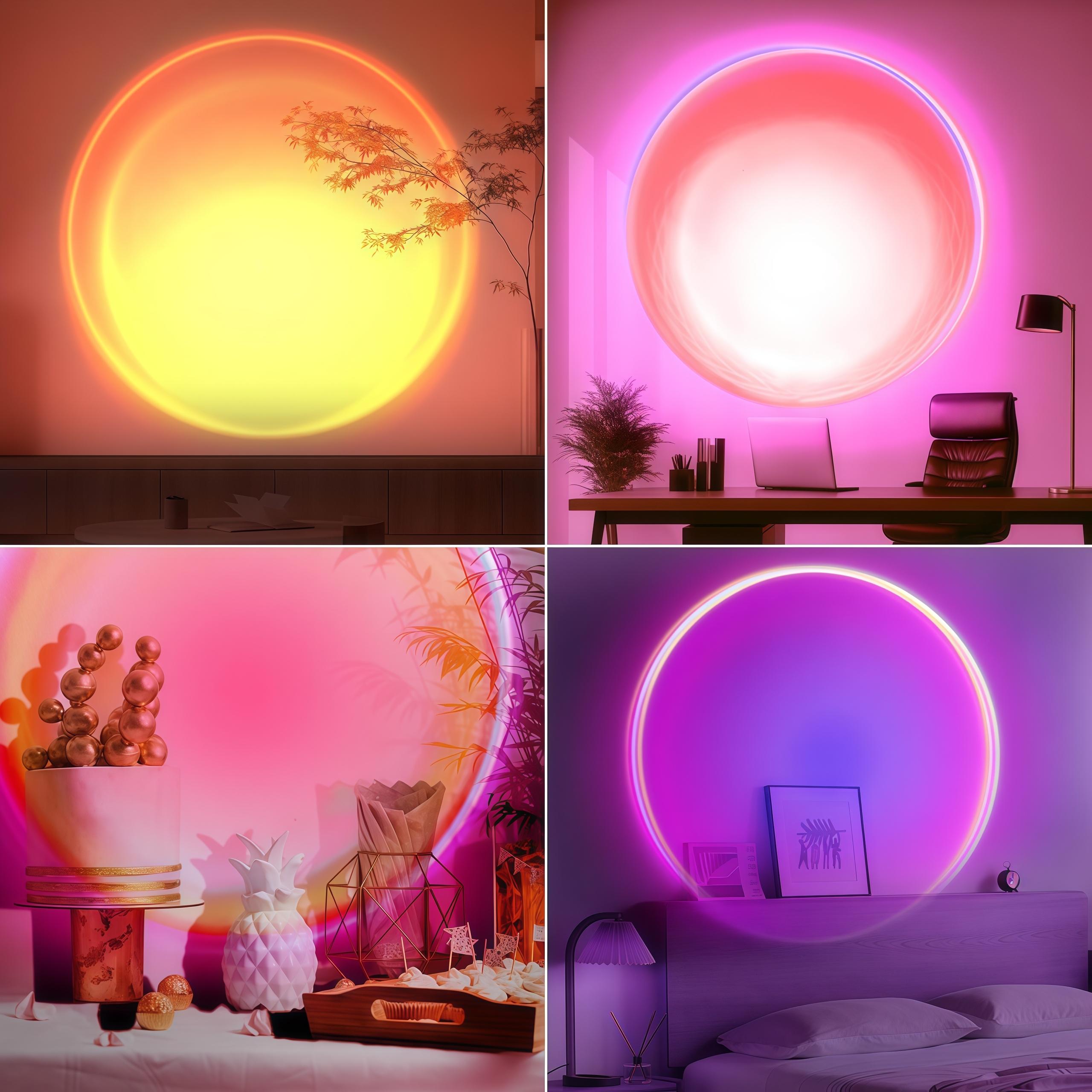 Sunset Lamp with Remote, Multicolor 180 Rotation Night Light