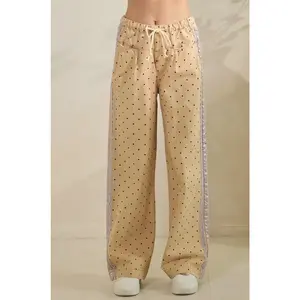 Dot to Dot Satin Contrast Polka Dot Pants