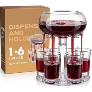 Ultimate Party Accessories Set: Adjustable 6-Tip Glass Dispenser Kit, 7-Piece Independent Set, Perfect for Games and Entertainment, Drinkware