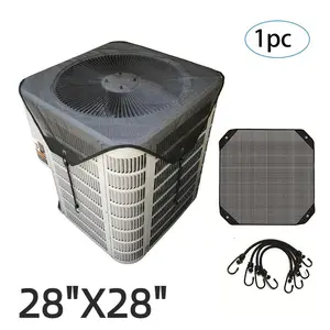 Outdoor Air Conditioner Cover 1 Count Durable Outdoor Windproof Air Conditioner Dust Cover Protects Against Dust and Cold Air Mesh for Ventilation Top Universal Defener for All Season Home Supplies(28'' X 28'')