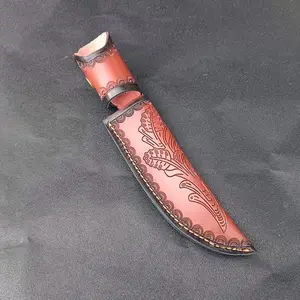 Outdoor Knife Sheath Fixed Blade Storage Case, Waist Hanging Leather Bag, Portable Camping Straight Knife Holder Tool Kit