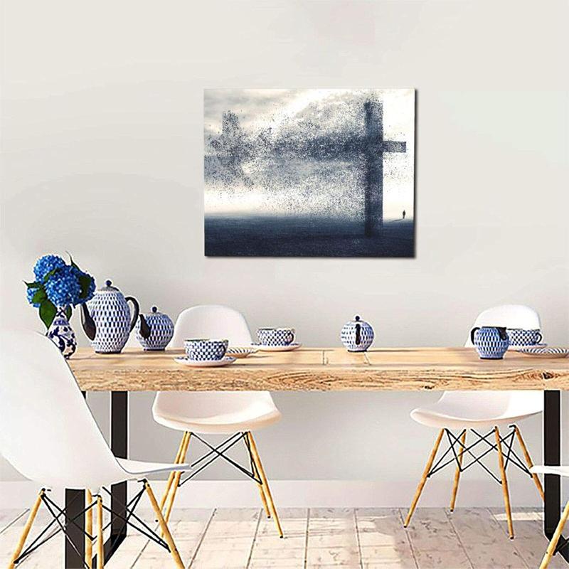 1 Count Jesus Christ Canvas Wall Art Jesus Greets You Welcome Back Window View Sunset Poster Christian Religious Modern Artwork Christ Spiritual Prints Framed Wall Decor For Bedroom Living Room 16x24inch