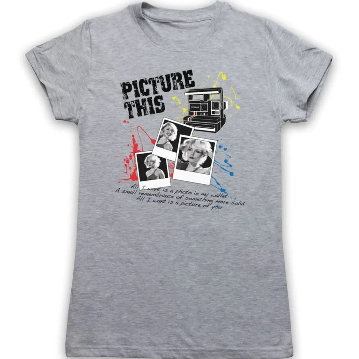 BLONDIE DEBBIE HARRY PICTURE THIS POLAROID UNOFFICIAL MENS & WOMENS T-SHIRT T