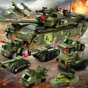 99a Main Battle Tank Track Armored Vehicle 8-In-1 Building Block Toy, Creative Building Blocks, Rotating Gun Platform, DIY Construction Kit for Boys, Halloween Christmas Birthday Gift