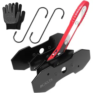 Brake Caliper Compression Tool, Caliper Piston Compressor with 2 Heavy-Duty Caliper Hooks for Car Disc Brake Repair, Large Size Red