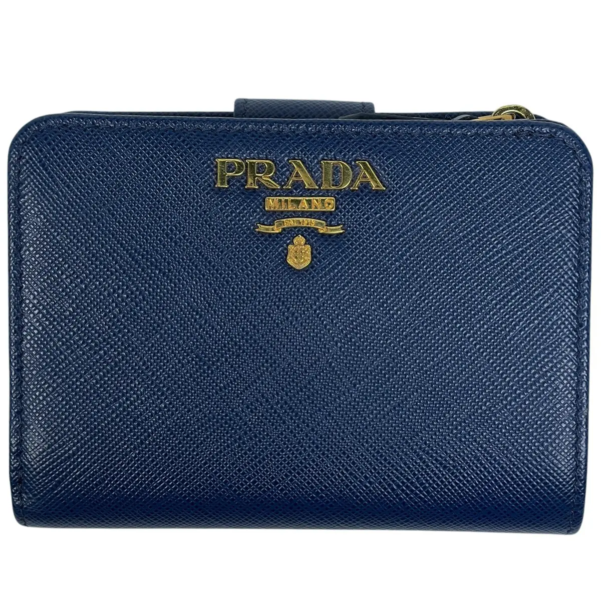 Pre-owned PRADA leather Clutches & Wristlets Turquoise Saffiano Wallet 4000014809947