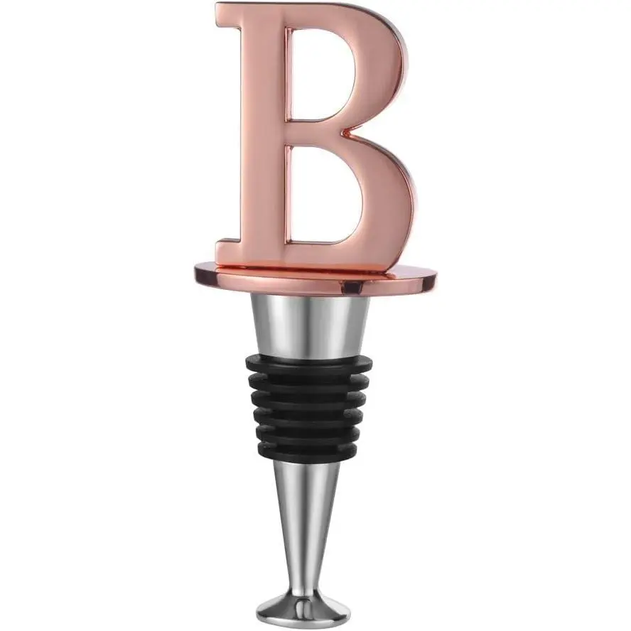Miicol Prosecco Stopper - Personalised Champagne Stopper in Rose Gold - Wine Lovers Gift, Monogram Gift - Letter B Utensils
