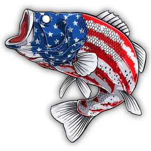 American Flag Bass Vinyl Matte Sticker Cut to Shape