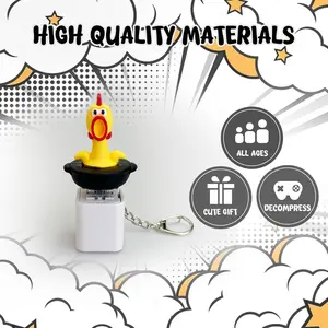 2026 New Squawking Chicken Adult Decompression Keyboard, Rechargeable Illuminated Fidget Keychain Mood Relief Toy(Screaming Chicken)