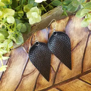Leather Earrings - Black Faux | Earrings