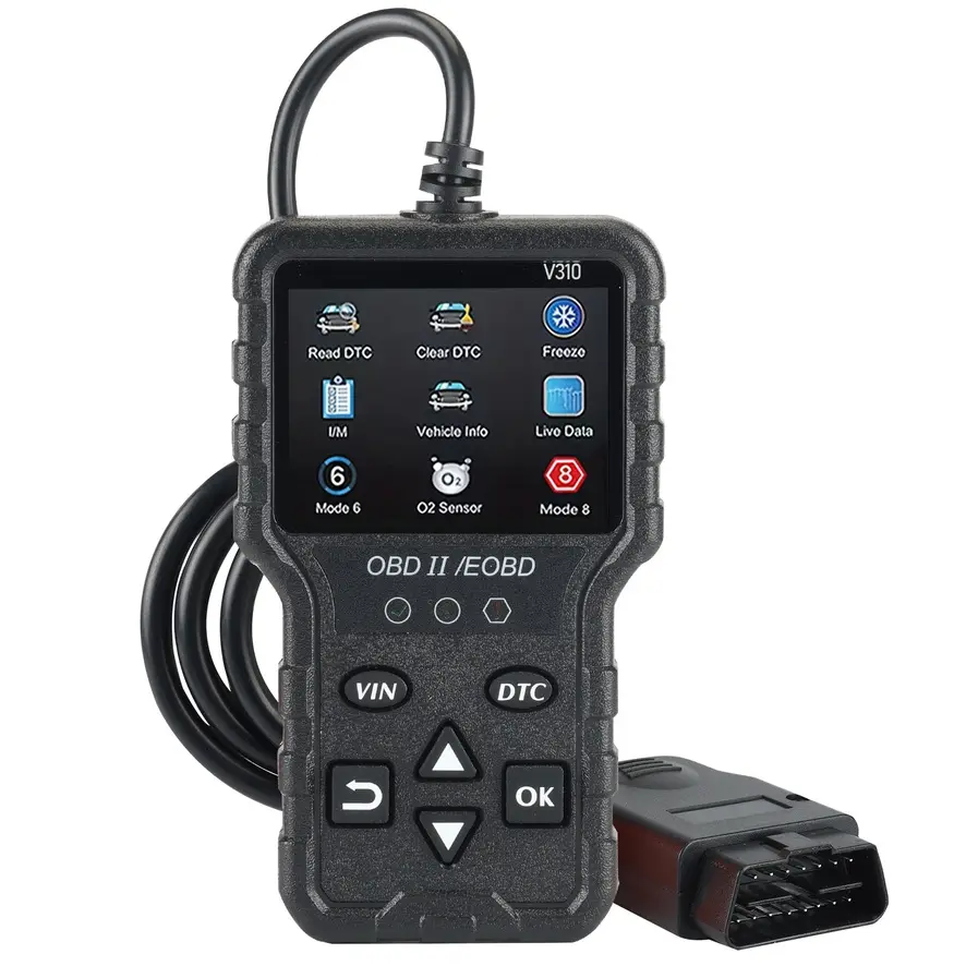 V310 OBD2 Scanner, Full OBDII/EOBD Car Code Reader with Live Data Stream, Read/Clear DTCs, I/M Readiness, Vehicle Info, O2 Sensor Test and Mode 6/8 Diagnostic Tool