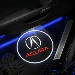 2 Pcs Acura Carbon Fiber Welcome Light Set, Car Door Projection Lamp, Laser Light, Decorative Floor Lamp, Car Door Lights (batteries Not Included)