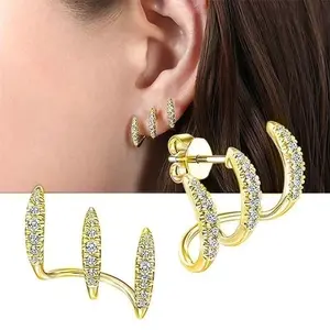 1 Pair of Women's Claw Earrings, Dazzling and Luxurious, Elegant, Suitable for Various Occasions, Hypoallergenic, Ideal Gift for Festivals