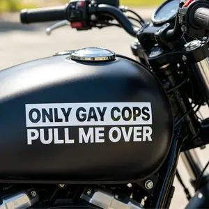 ONLY GAY COPS PULL ME OVER Sticker for Car, Wall, Window, Vehicle, Weather Resistant, Viral Vehicle Exterior Decoration for Bumper, Laptop, Toolbox