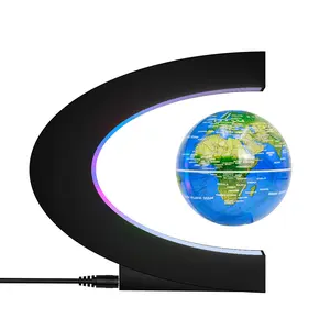 Magnetic Floating Globe Lamp, Levitating Earth LED Night Light with Colorful RGB Lighting Base, Modern Creative Desk Decor, Learning & Educational Gift for Home Office