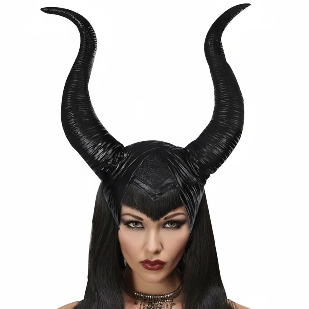 Halloween Maleficent Inspired Dark Fairy Horns Headband Evil Queen Gothic Horned Helmet Costume Accessories Cosplay Party Headwear Props