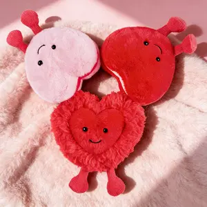 10cm/3.93in Ins-Style Heart Plush Decor, Cuddly stuffed animal, Kawaii stuffed animals, 3 Textured Heart Dolls, Super Soft Coral Fleece & Fluffy Fabric, Adorable Room Decor & Photo Prop, Romantic Gift for Birthday/Anniversary