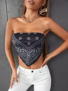 SAMPLEI Paisley Print Tube Bandana Top