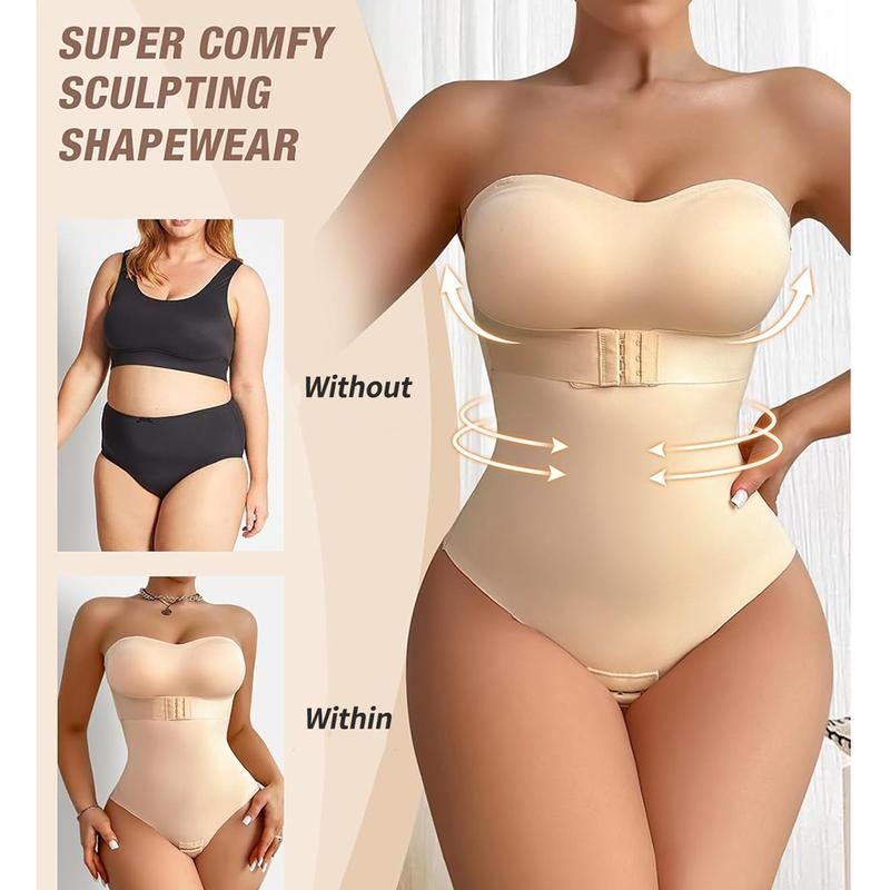 【Plus Size】Shapewear Bodysuit Tummy Control Strapless Bra Shapewear for Women Strapless Faja Body Shaper Thong Light Shapewear Body Shaper Tank Swimwear Womenswear