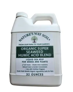 Nature's Way Soil® Seaweed & Humic Acid Lawn Treatment – 32 oz Concentrate | Liquid Soil Revitalizer with 4.5% Humic + 4.5% Cold-Processed Kelp | Organic Garden & Grass Fertilizer Additive