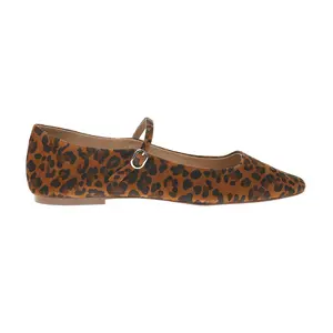 Steve Madden Womens Maple Leopard Mary Jane Ballet Flats Casual - Brown
