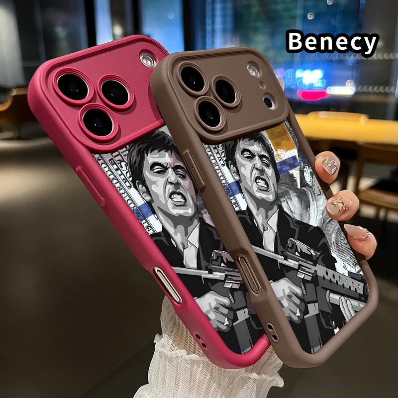 Creative Scar Face Painted Pattern Phone Case for iPhone 16 17 15 14 Pro Max 13 12 11 Air XR XS E Plus Shockproof Drop Protection Rugged Durable Silicone Cover Protective Smartphone Casing