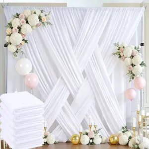 30ft x 10ft White Backdrop Panels for Parties, Thick Wrinkle Resistant 6 Panels Wedding Backdrop Drapes for Birthday Backdrop Photography Home Decorations