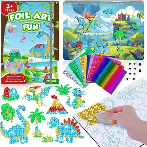 Art & Craft Activity for Kids-Foil Fun Dinosaur,No Mess Art Crafts for Girls,DIY Foil Foam Stickers,Creative Activity Kits,Kids Travel Toys,Gifts for Girls & Boys Ages 4-10