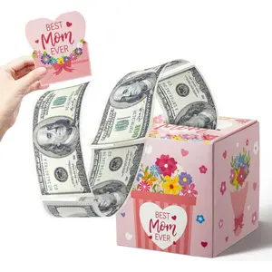 Mother's Day Cash Gift Box, Heart Flower Paper Party Gift Box, DIY Surprise Gift for Mom, Grandma, Nana, Cash Storage Box, Gift Box Design, Gift Wrapping