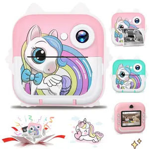 Unicorn Design Instant Print Camera, 1pc 2.4inch HD Kids Digital Camera with 32G Card, Birthday Gifts for Boys & Girls Age 3-12