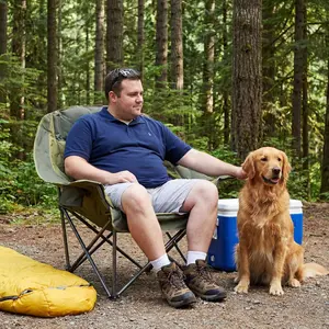 450LBS Folding Chair for Outdoor & Home, Heavy Duty Portable Chair with Cup Holder, Oversized Lawn Chair for Patio, Backyard, Camping