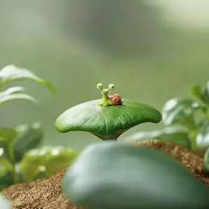 Cute Snail Mini Resin Decorations, Moss Background, Fantasy Garden Scene, Perfect for Plant Bottles, Mini Houses, Indoor Outdoor Plants