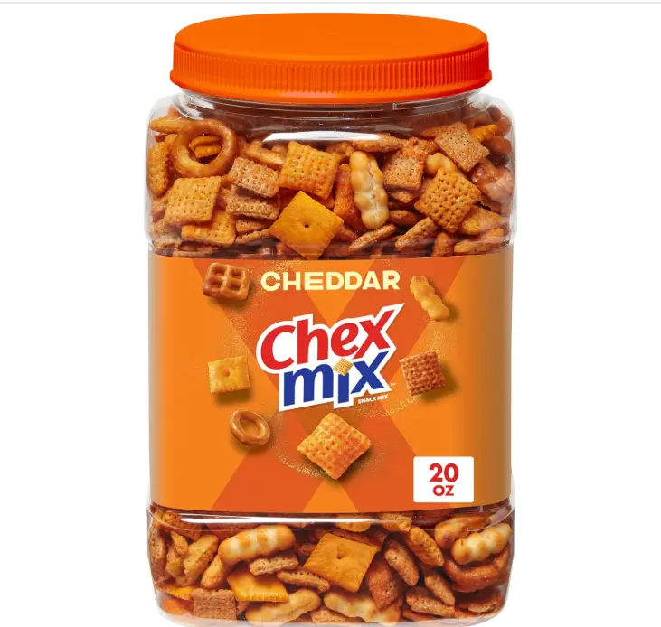 Chex Mix Cheddar Snack Mix, Salty Snacks Tub, 20 oz