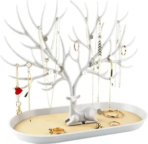 Antlers Jewelry Display Stand, Tree Tower Rack Hanging Organizer for Ring Earrings Necklace Bracelet