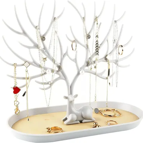 Antlers Jewelry Display Stand, Tree Tower Rack Hanging Organizer for Ring Earrings Necklace Bracelet