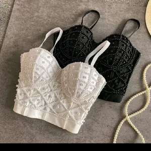 top de pedrería echo mano Brasiel Lingeria Top Echo Amano High Quality Pearls Womenswear Shirts Elegance Sleeveless Shapewear Compression Comfort Lingerie