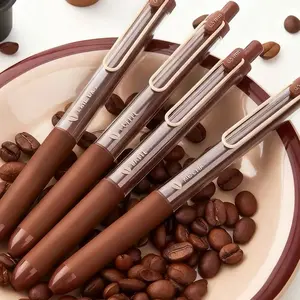 Coffee Gel Pens - 0.5mm Tip, Smooth Writing, Ideal for Note Taking, Office & School Use, Brown Design