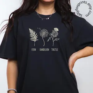 [Ssummer outfits]Subtle FDT Shirt, Fern Dandelion Thistle Shirt, Facism, RESIST Shirt, Floral FDT Shirt, Subtle Political Shirt, Gardener Shirt