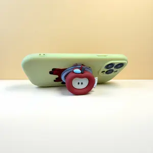 APPLE,Cute Cartoon Magnetic Desktop Phone Stand, Height Adjustable & Rotatable