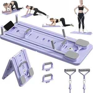 Pilates Board - Pilates Reformer Set, Multi-Purpose Foldable Pilates Reformer Board for Home, 5 in 1 Pilates Sliding Board, Foldable Pilates Machine