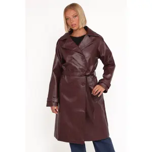 Vita Faux Leather Jacket - Burgundy