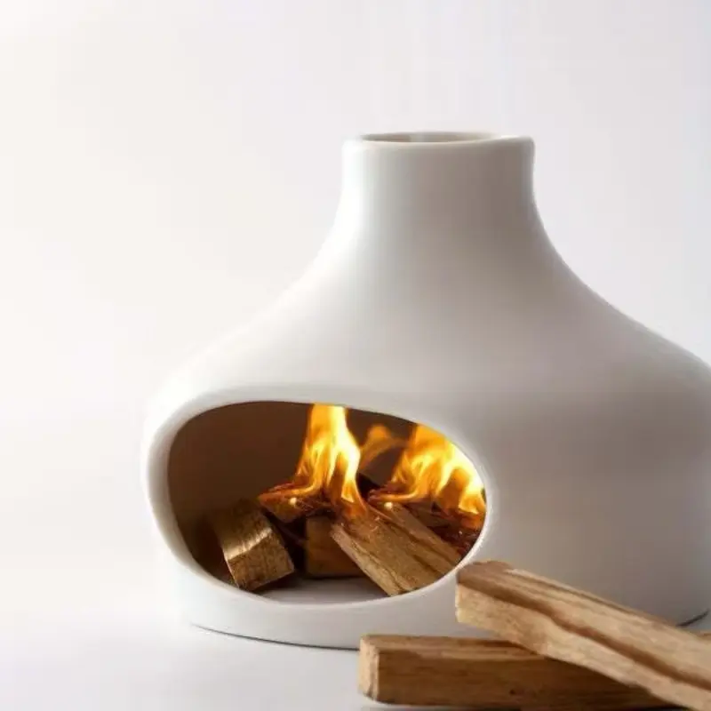 Incense Holder for Palo Santo Sticks, 1 Count Ceramic Incense Burner Holder Ash Catcher with Chimney, Home Fragrance Decor Burner for Yoga Meditation Room Aromatherapy Diffuser