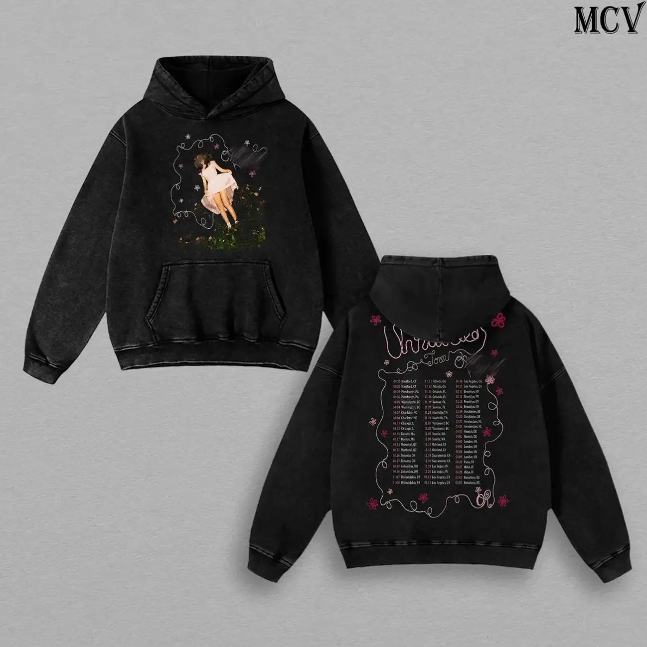 The Unraveled Tour 2026-2027 Tee Washed Menswear Top Heavy Cotton Underwear Double Printed Unisex Oversize Pop Rock Music Vintage Graphic Streetwear Cotton T-Shirt, Washed Hoodie & Sweatshirt Option LXV