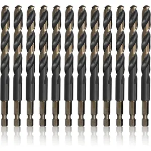 3/16" Quick Change Hex Shank High Speed Steel Drill Bit, Series (Pack of 12)